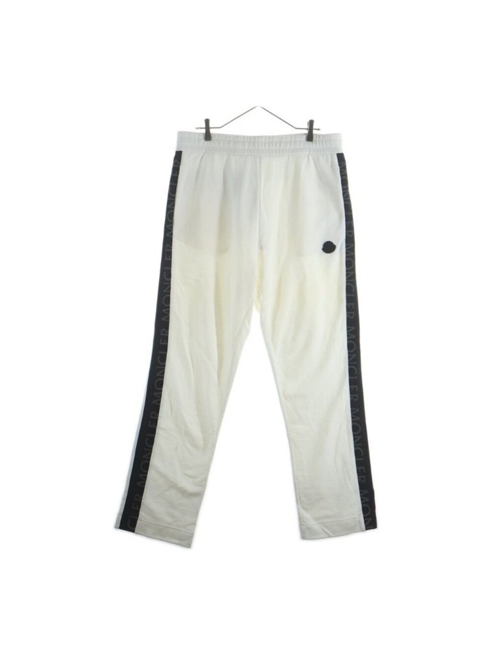 Moncler Sweatshirt Bottom Side Logo Print Sweatpants Pants White